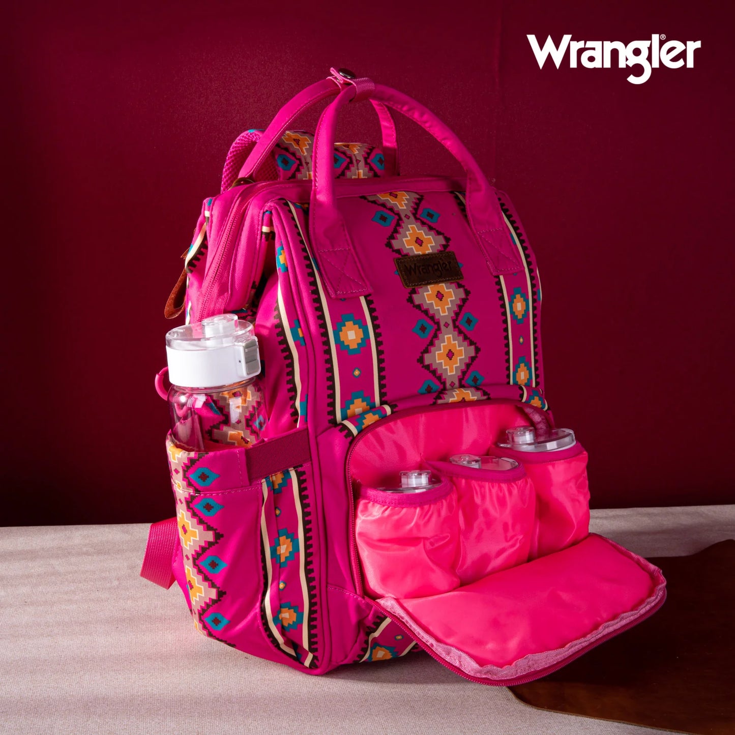 Wrangler Aztec Printed Callie Backpack - Pink- WG2204-9110HPK