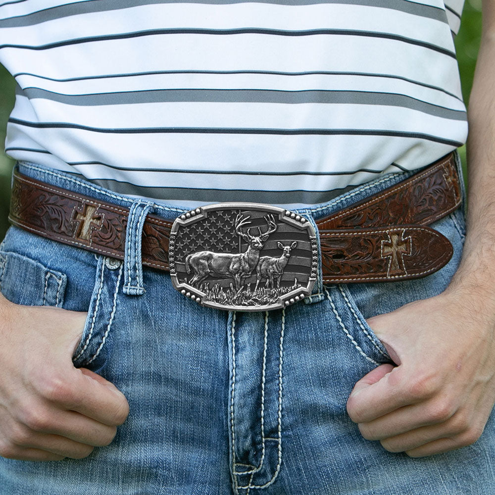 Buck & Doe Deer Buckle - A785S