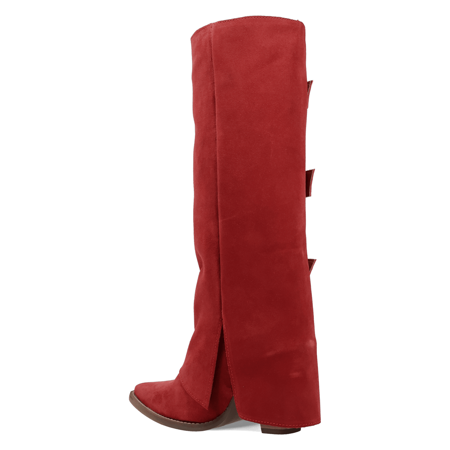 Women's Dingo Buckle Bunny Suede Leather Boot - Red - DI2345-RD