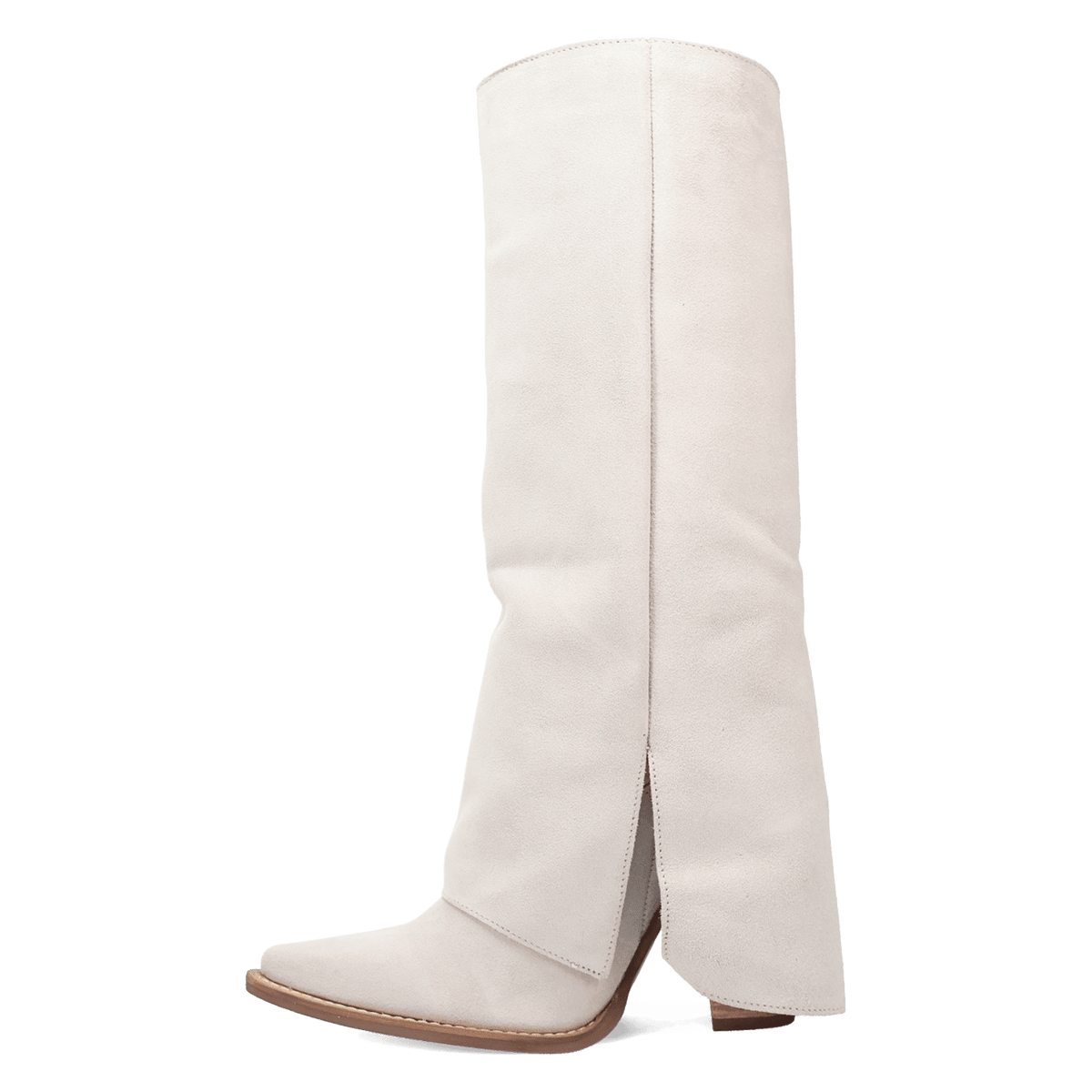 Women's Dingo Buckle Bunny Suede Leather Boot - White - DI2345-WH
