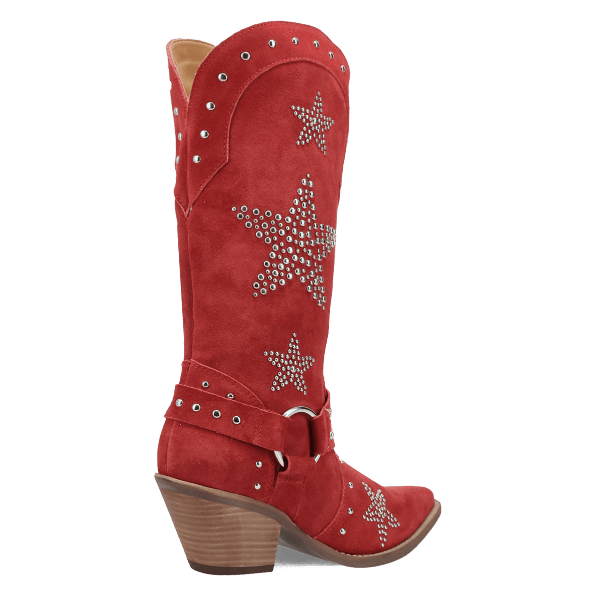 Women's Dingo Lucky Stars Suede Leather Boot - Red - DI2350-RD