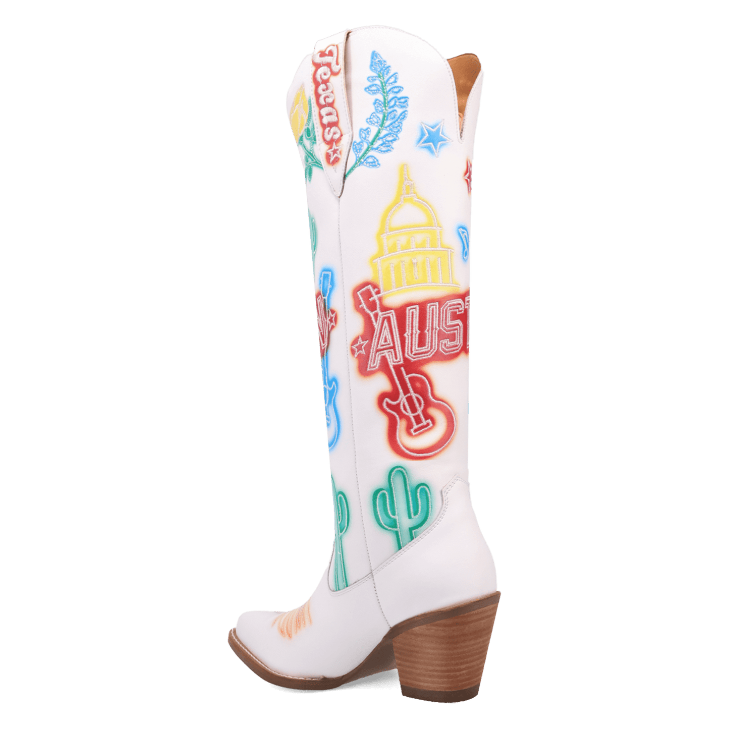 Women's Dingo Austin Leather Boot - White - DI2361-WH