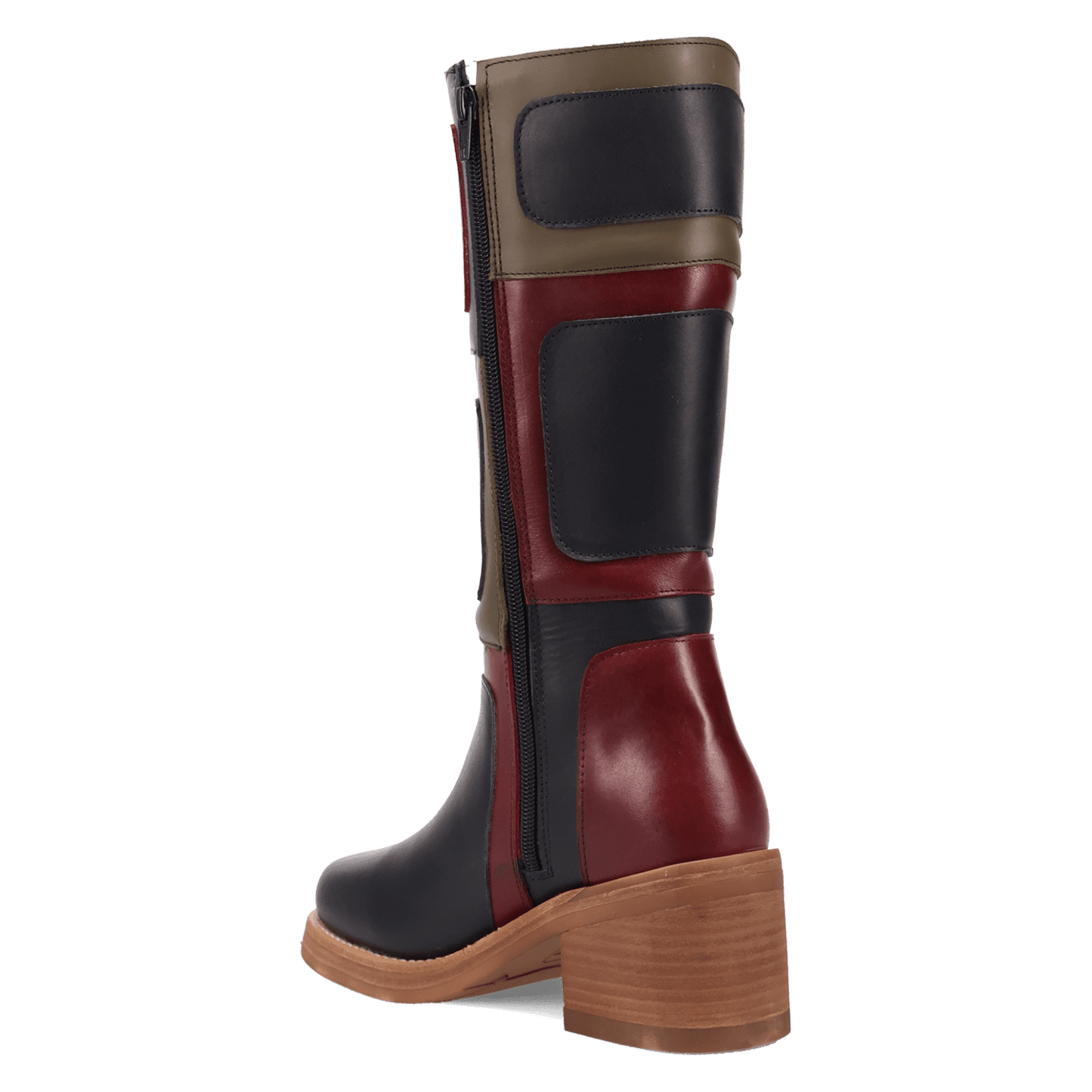 Women's Dingo Patches Leather Boot - Black - DI2366-BK
