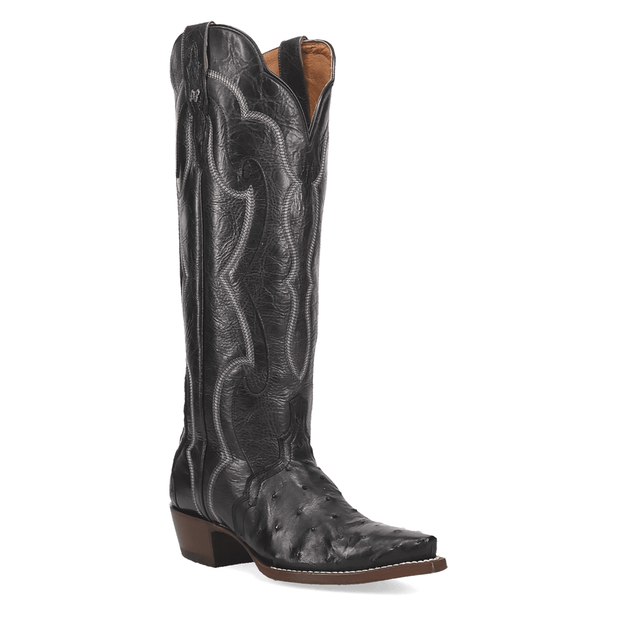 Women's Dan Post Maravilla Full Ostrich Boot - Black - DP7143