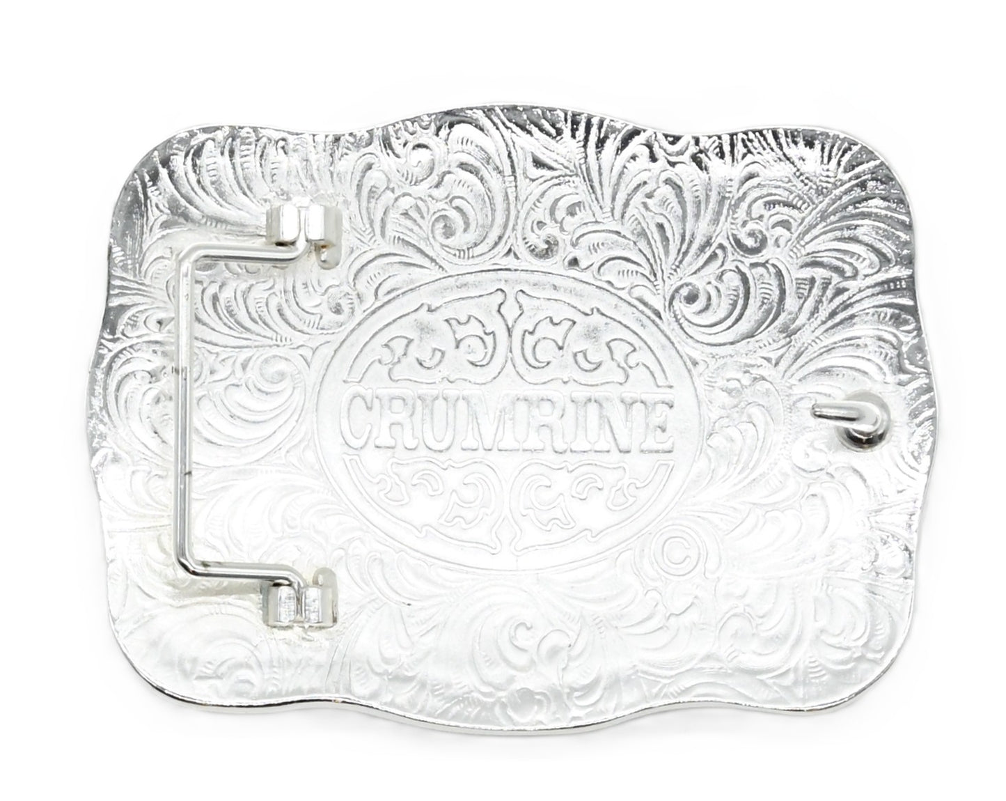 Crumrine Rectangle Buckle Longhorn Skull Black Gold - C10015