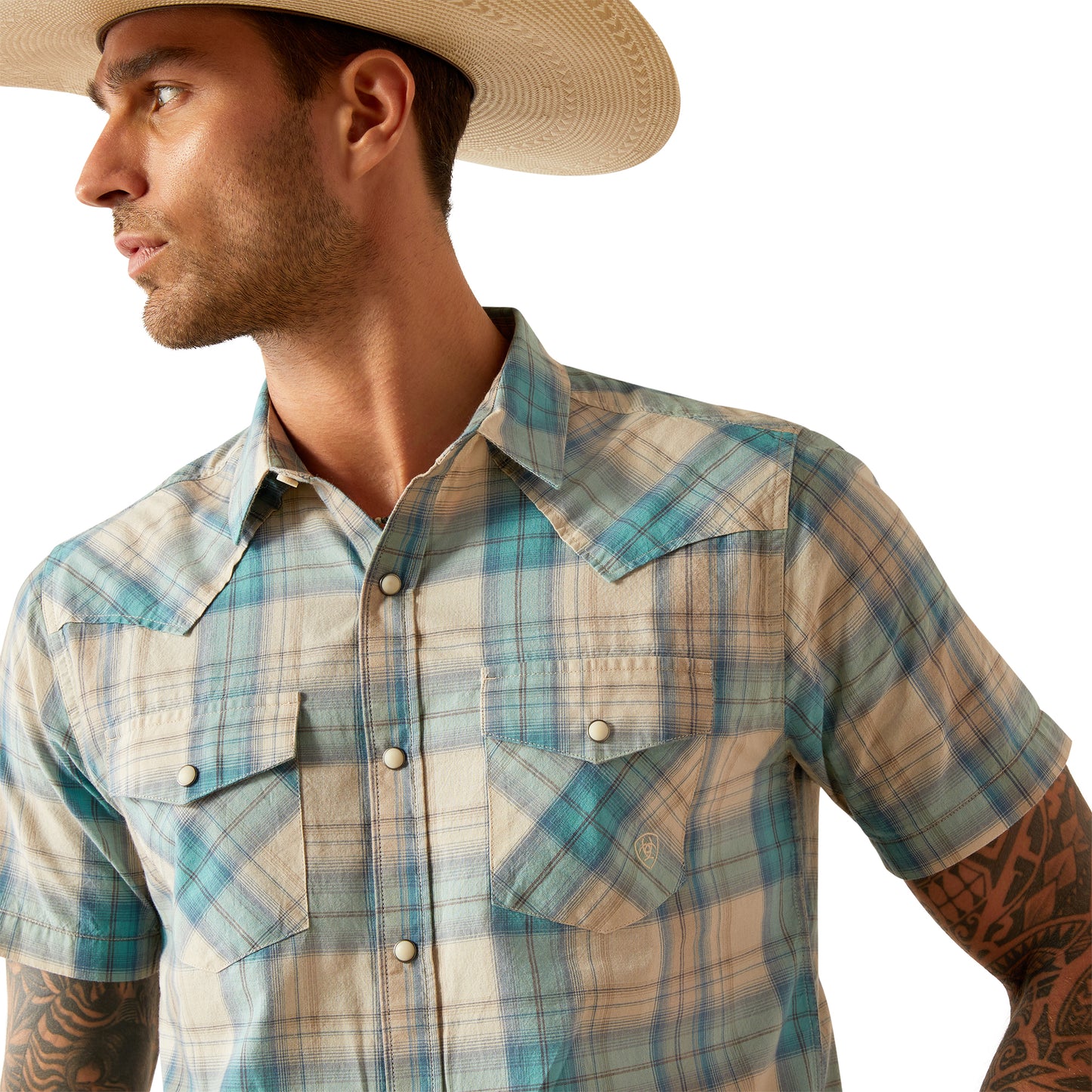 Ariat Men's Hyder Retro Short Sleeve Turquoise - 10054703