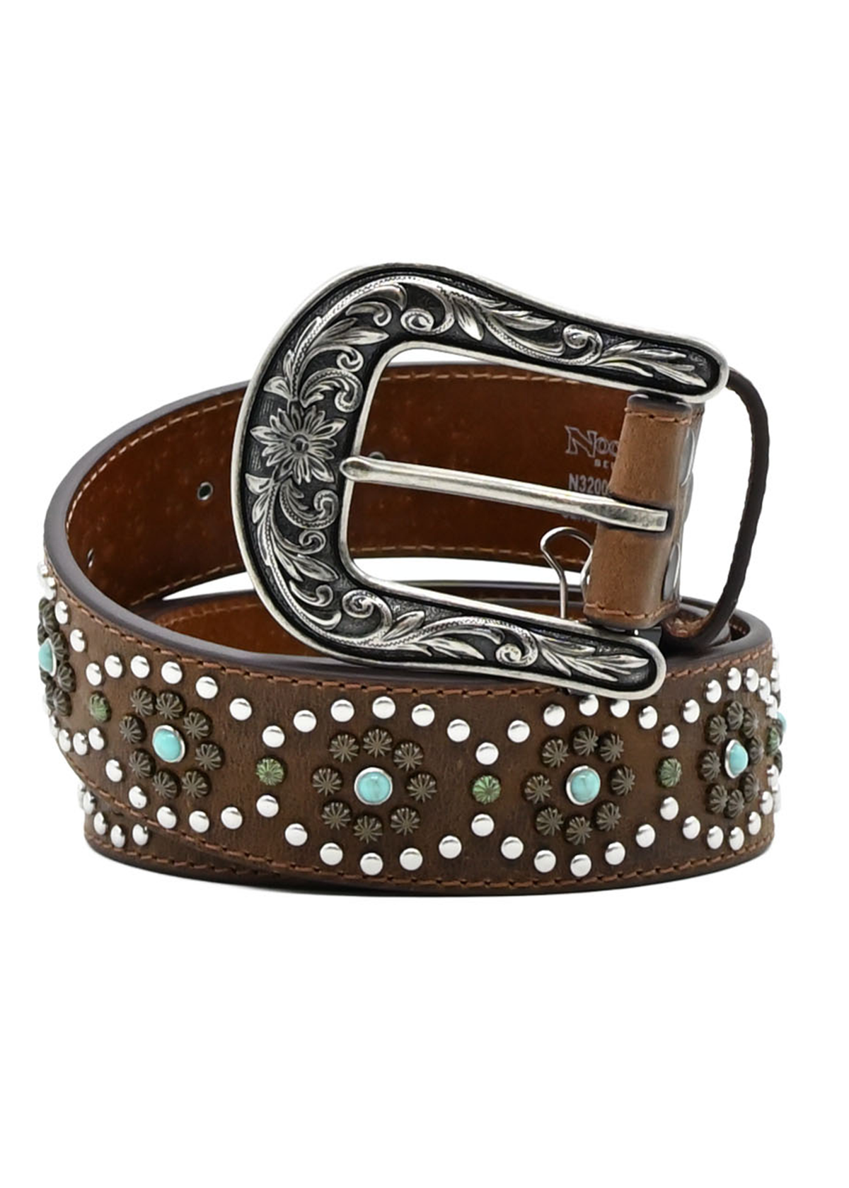 Brown Turquoise Flower Center Green Gem