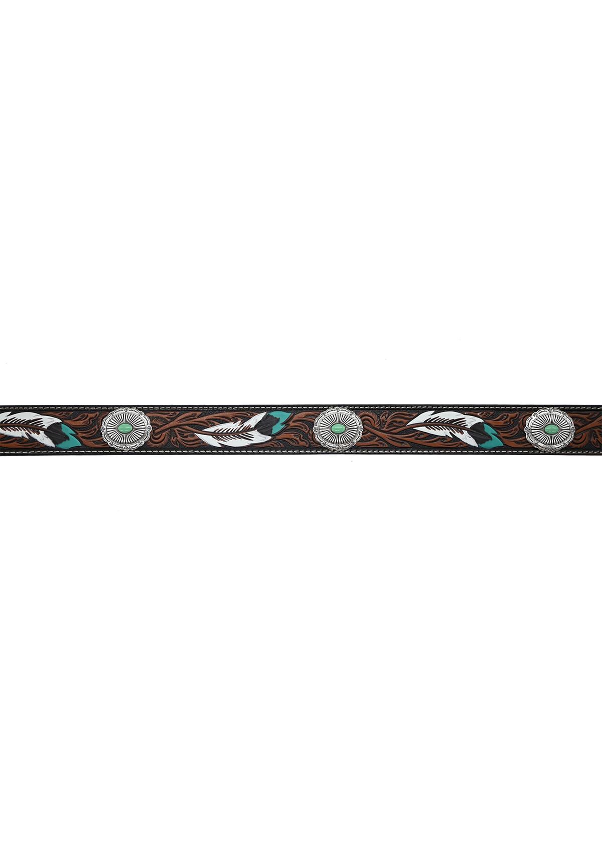 Brown White Turqoise Feathers