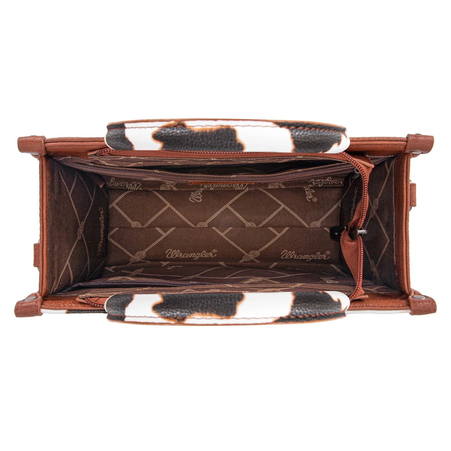 Wrangler Cow Print Concealed Carry Tote/Crossbody - Brown - WG133-8120SBR