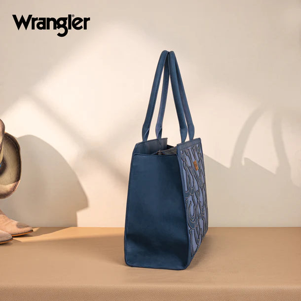Wrangler Horseshoe Cutout Carry-All Large Tote Bag - Jean - WG292-8110JN