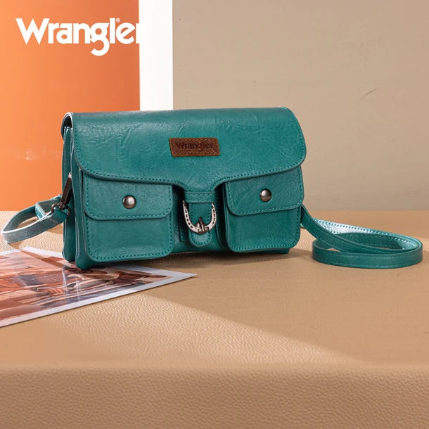 Wrangler Vintage-Inspired Crossbody Bag - Turquoise - WG320-209TQ