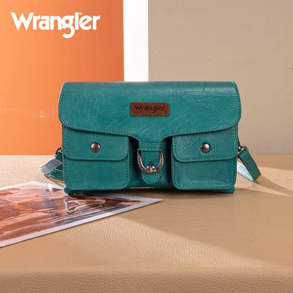 Wrangler Vintage-Inspired Crossbody Bag - Turquoise - WG320-209TQ