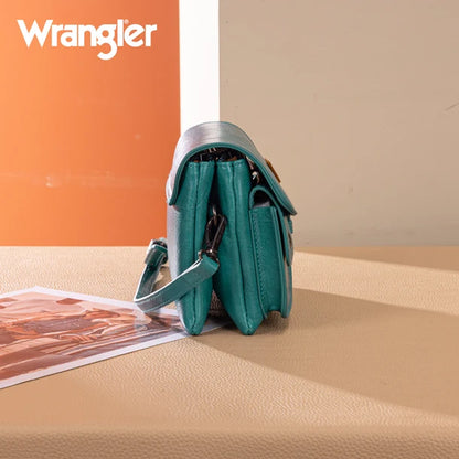 Wrangler Vintage-Inspired Crossbody Bag - Turquoise - WG320-209TQ