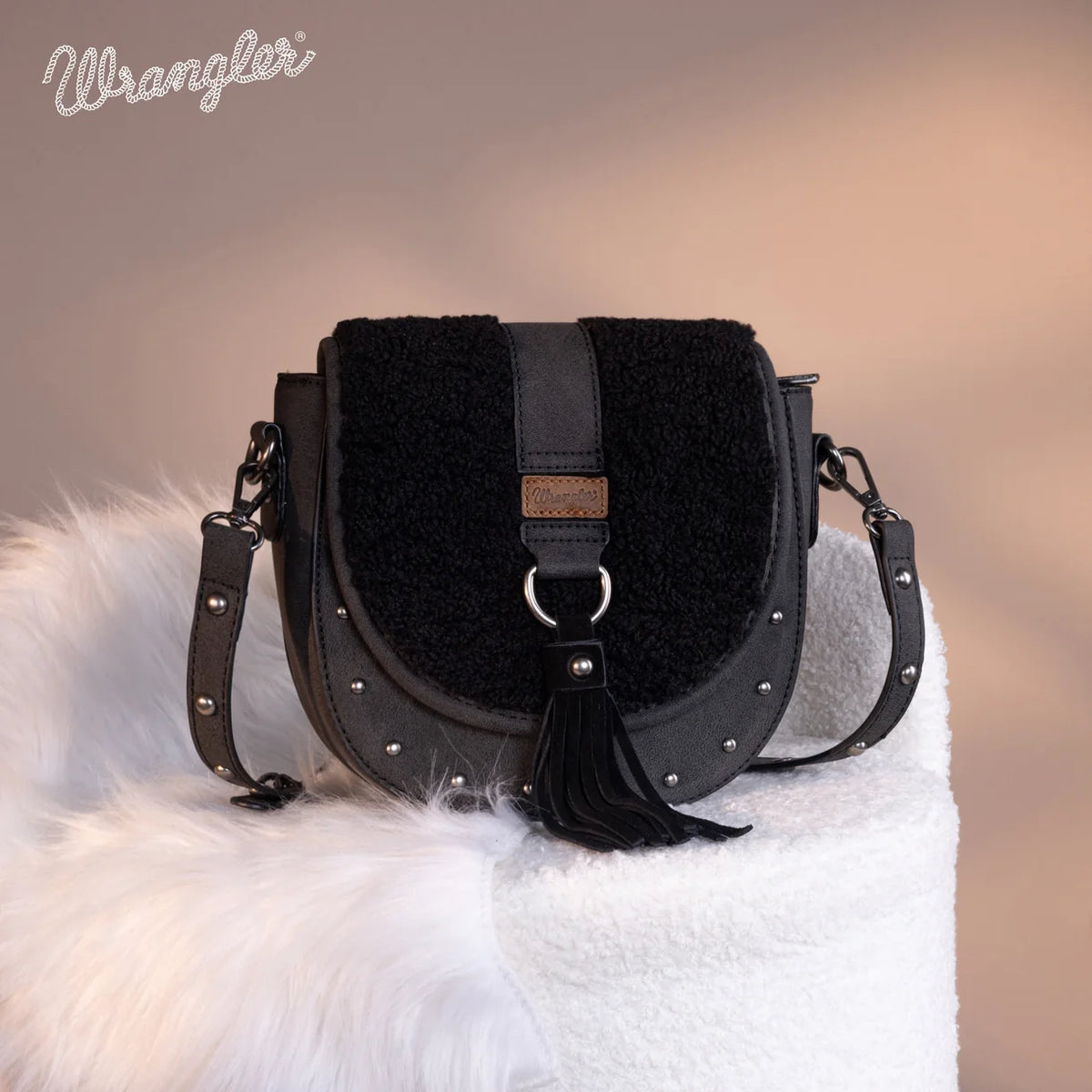 Wrangler Sherpa Saddle Bag Crossbody - Black - WG160-6010BK