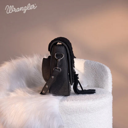 Wrangler Sherpa Saddle Bag Crossbody - Black - WG160-6010BK