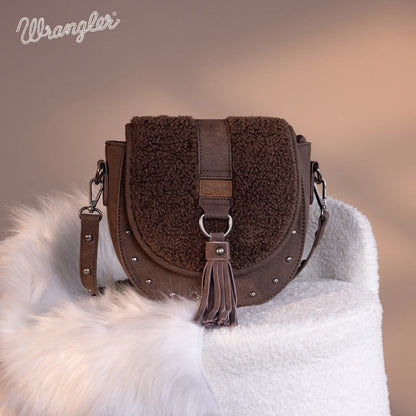 Wrangler Sherpa Saddle Bag Crossbody - Coffee - WG160-6010CF