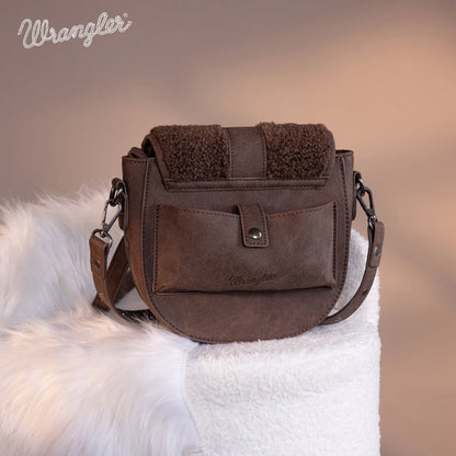 Wrangler Sherpa Saddle Bag Crossbody - Coffee - WG160-6010CF