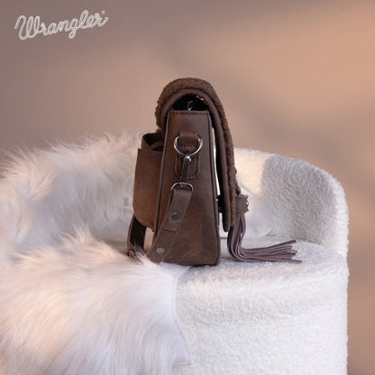 Wrangler Sherpa Saddle Bag Crossbody - Coffee - WG160-6010CF