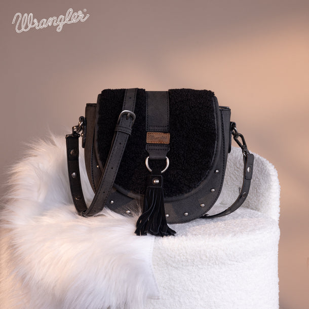 Wrangler Sherpa Saddle Bag Crossbody - Black - WG160-6010BK