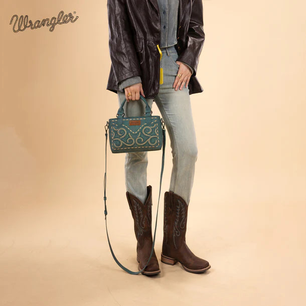 Wrangler Embroidered Swirl Mini Satchel/ Crossbody - WG337-2003