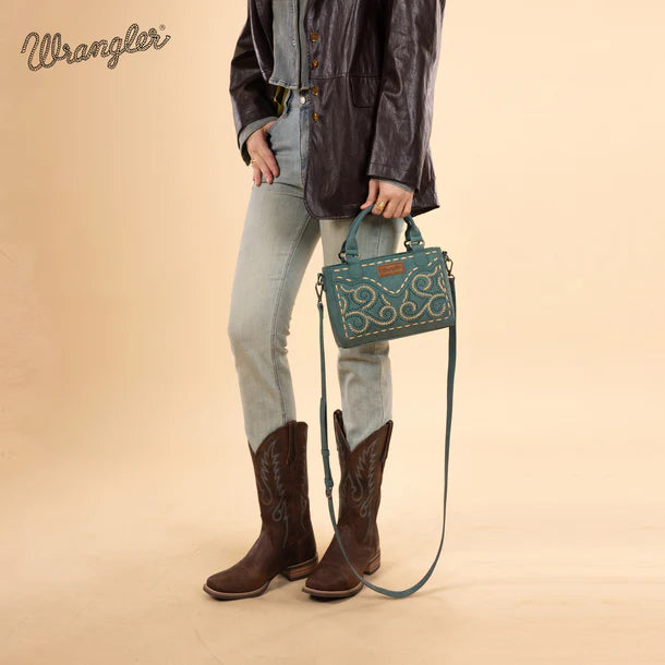 Wrangler Embroidered Swirl Mini Satchel/ Crossbody - WG337-2003