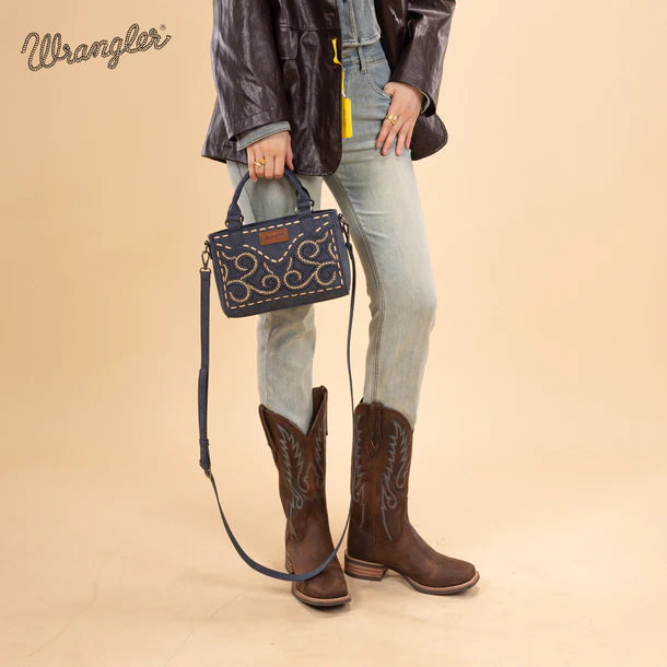 Wrangler Embroidered Swirl Mini Satchel/ Crossbody - WG337-2003