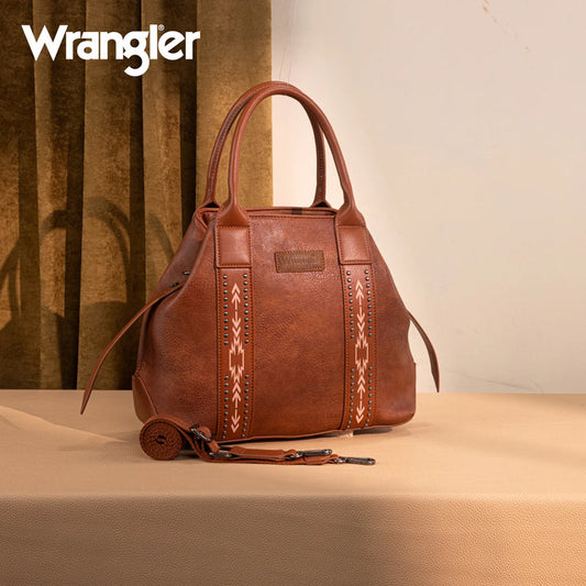 Wrangler Carry-All Aztec Expandable Tote/Crossbody - Brown - WG199-1824BR