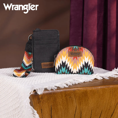Wrangler Southwestern Art Print Dual Pouch Wristlet