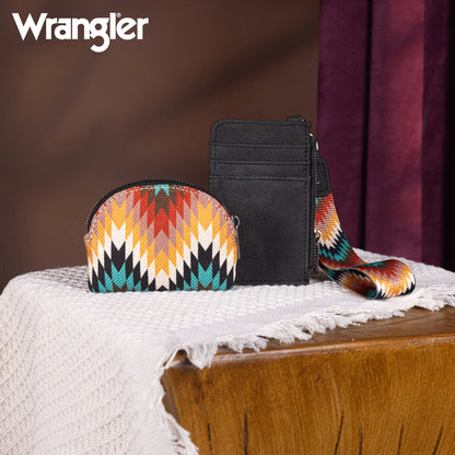 Wrangler Southwestern Art Print Dual Pouch Wristlet