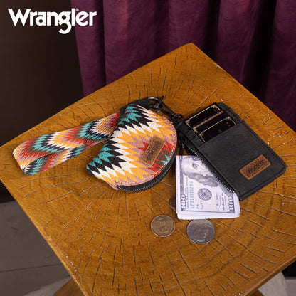 Wrangler Southwestern Art Print Dual Pouch Wristlet