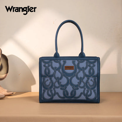 Wrangler Horseshoe Cutout Carry-All Large Tote Bag - Jean - WG292-8110JN