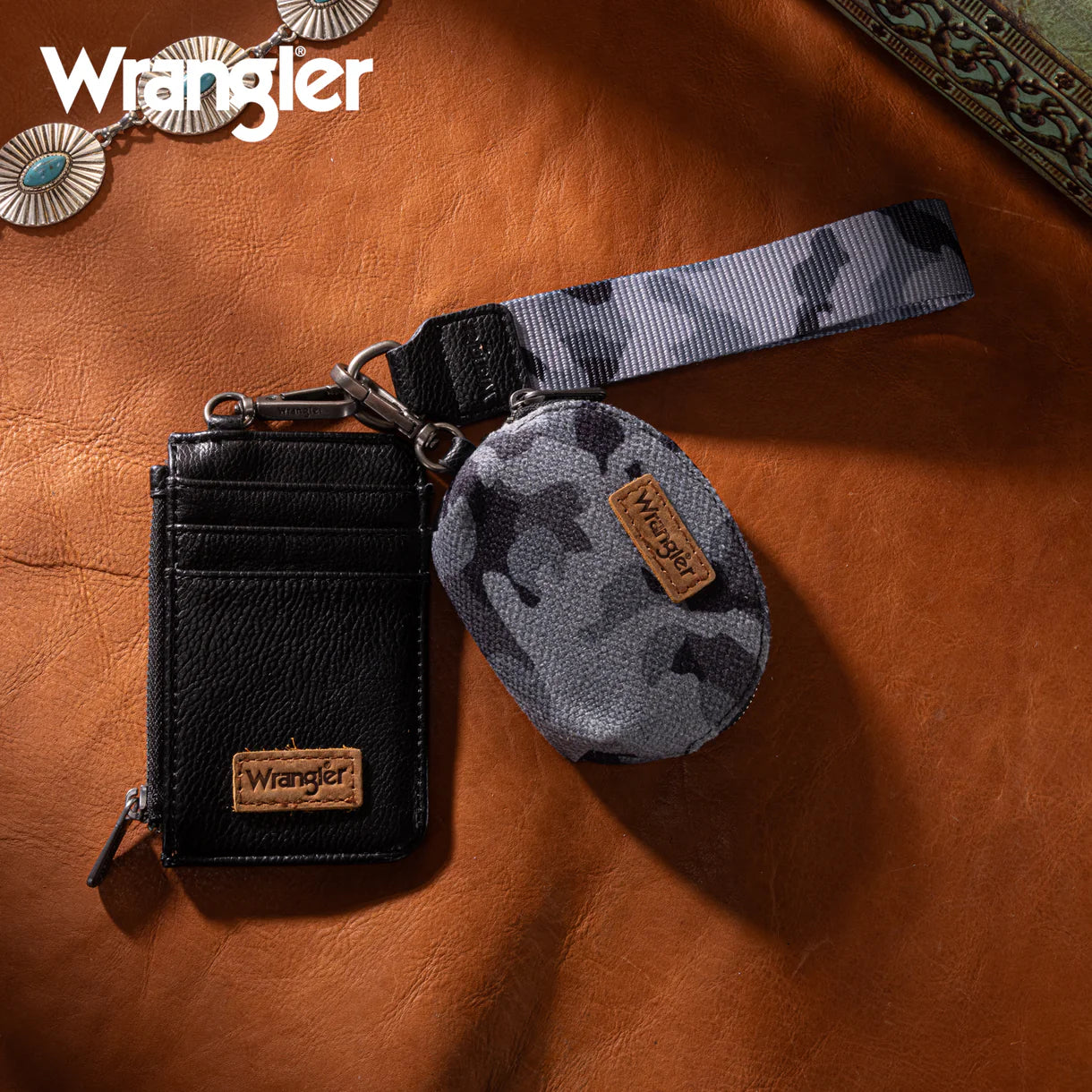 Wrangler Southwestern Art Print Dual Pouch Wristlet