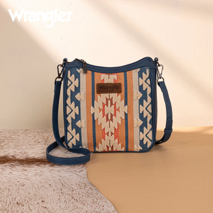 Wrangler Sherpa Aztec Canvas Crossbody - Jean - WG275-2003JN