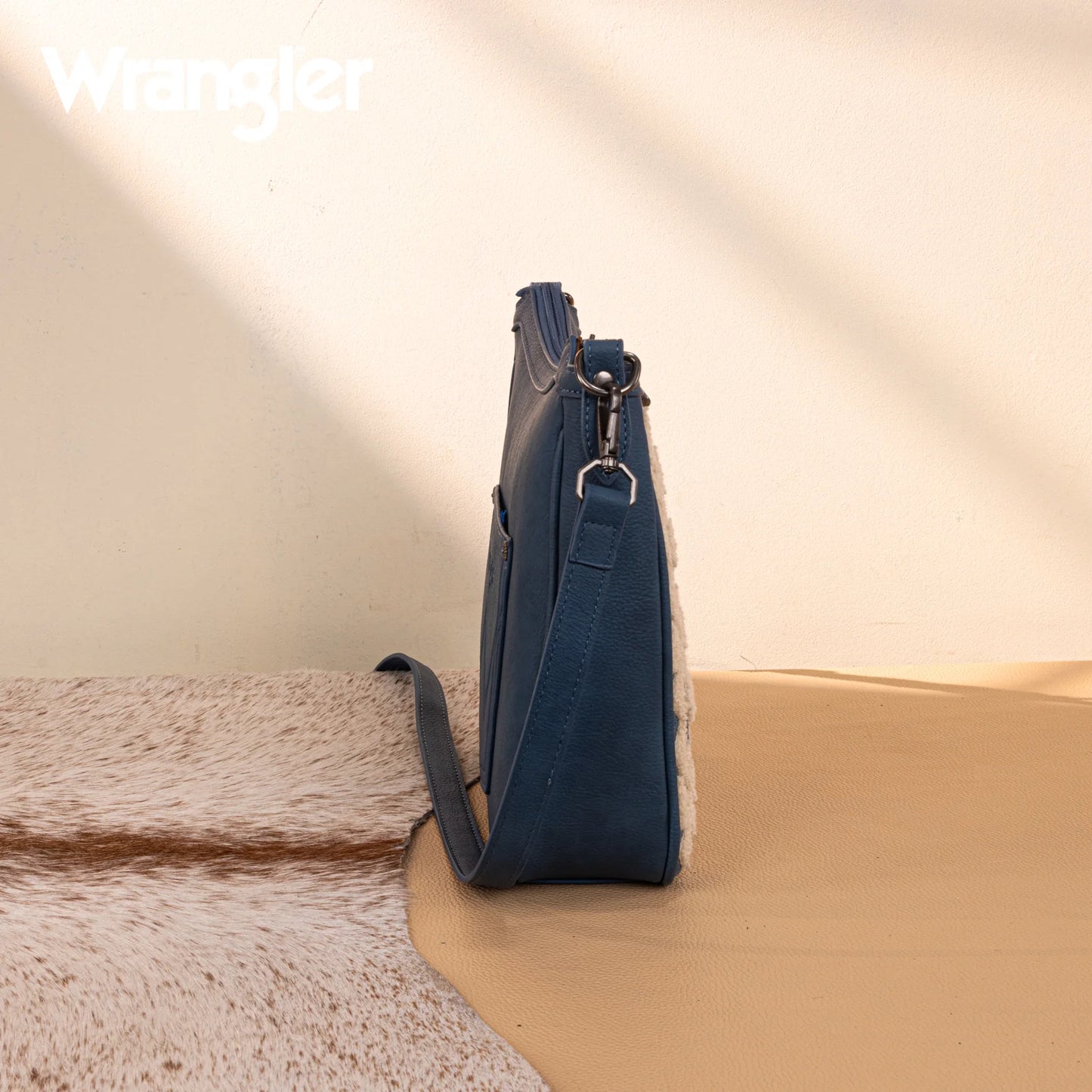 Wrangler Sherpa Aztec Canvas Crossbody - Jean - WG275-2003JN