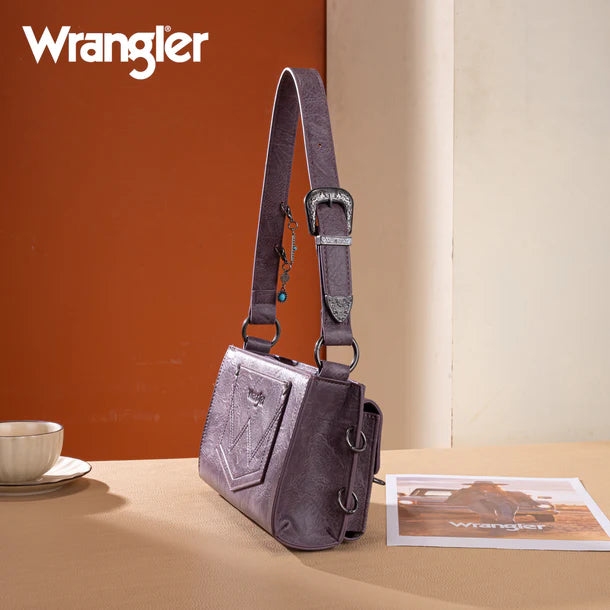 Wrangler Buckle Charm Small Shoulder Bag - Purple - WG300-523