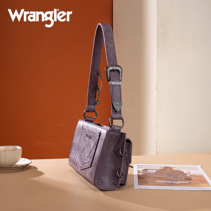 Wrangler Buckle Charm Small Shoulder Bag - Purple - WG300-523