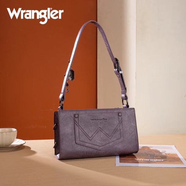 Wrangler Buckle Charm Small Shoulder Bag - Purple - WG300-523