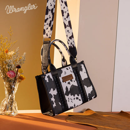 Wrangler Cow Print Concealed Carry Tote/Crossbody - Black - WG133-8120S