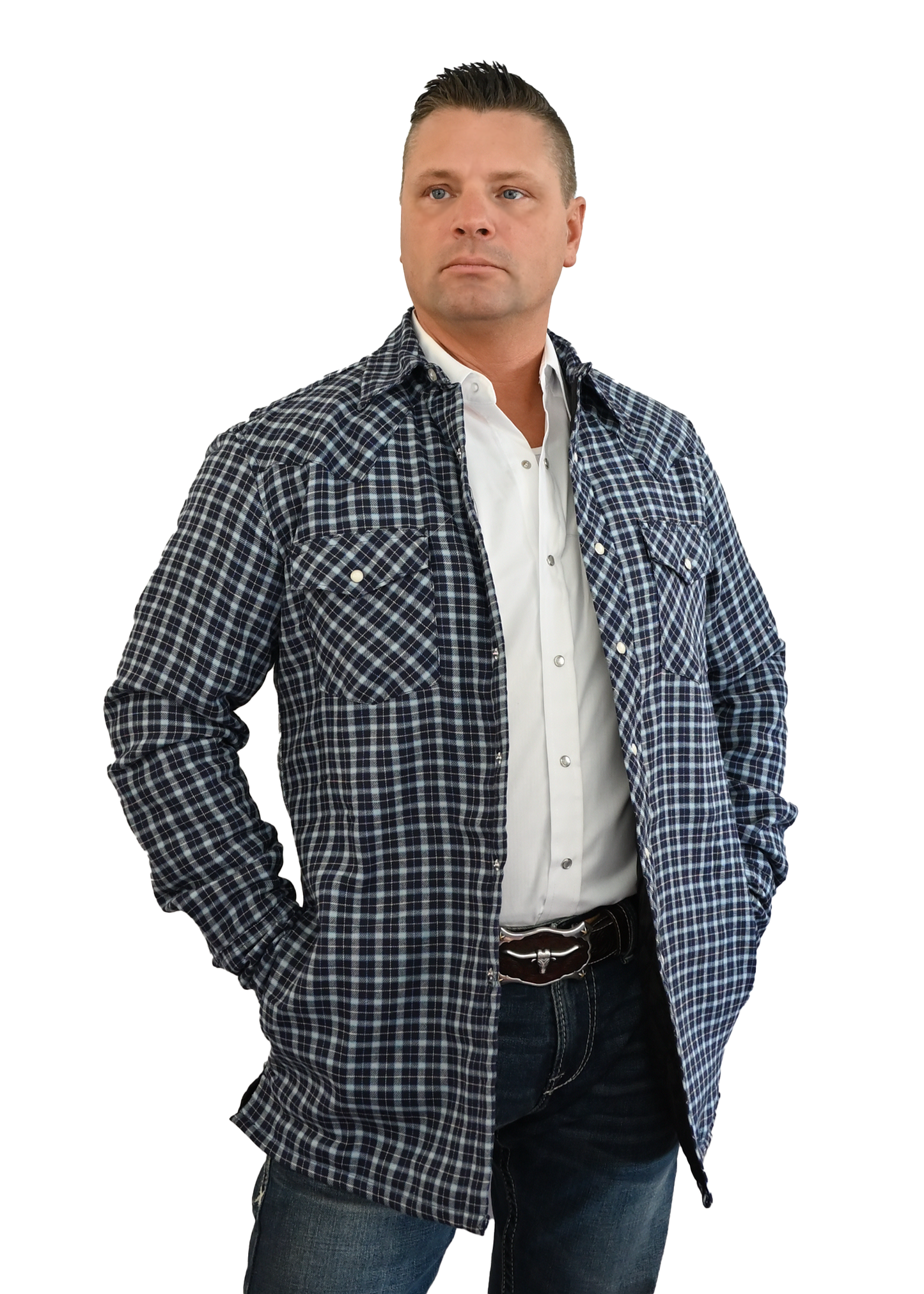 Long Sleeve Insulated Flannel Pearl Snap Shirt