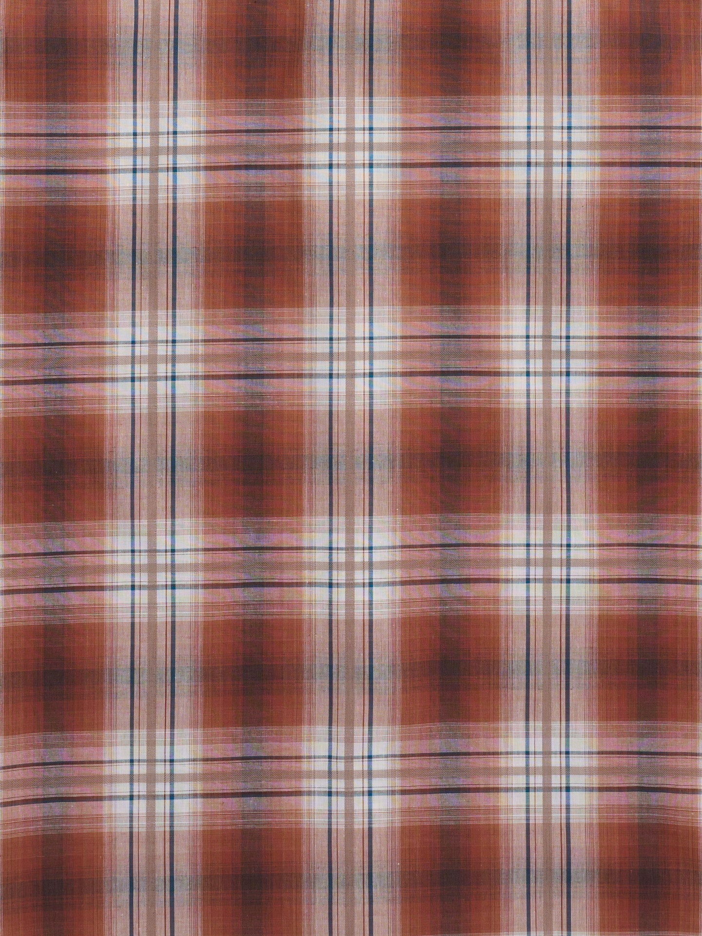 Long Sleeve Ombre Plaid Rust