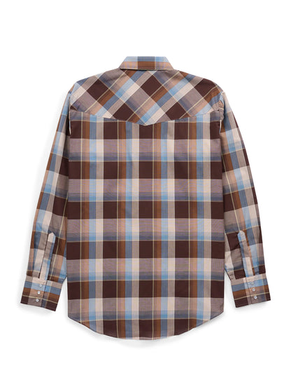 Men's Ely Cattleman Long Sleeve Textured Plaid Western Snap Shirt - 2029329
