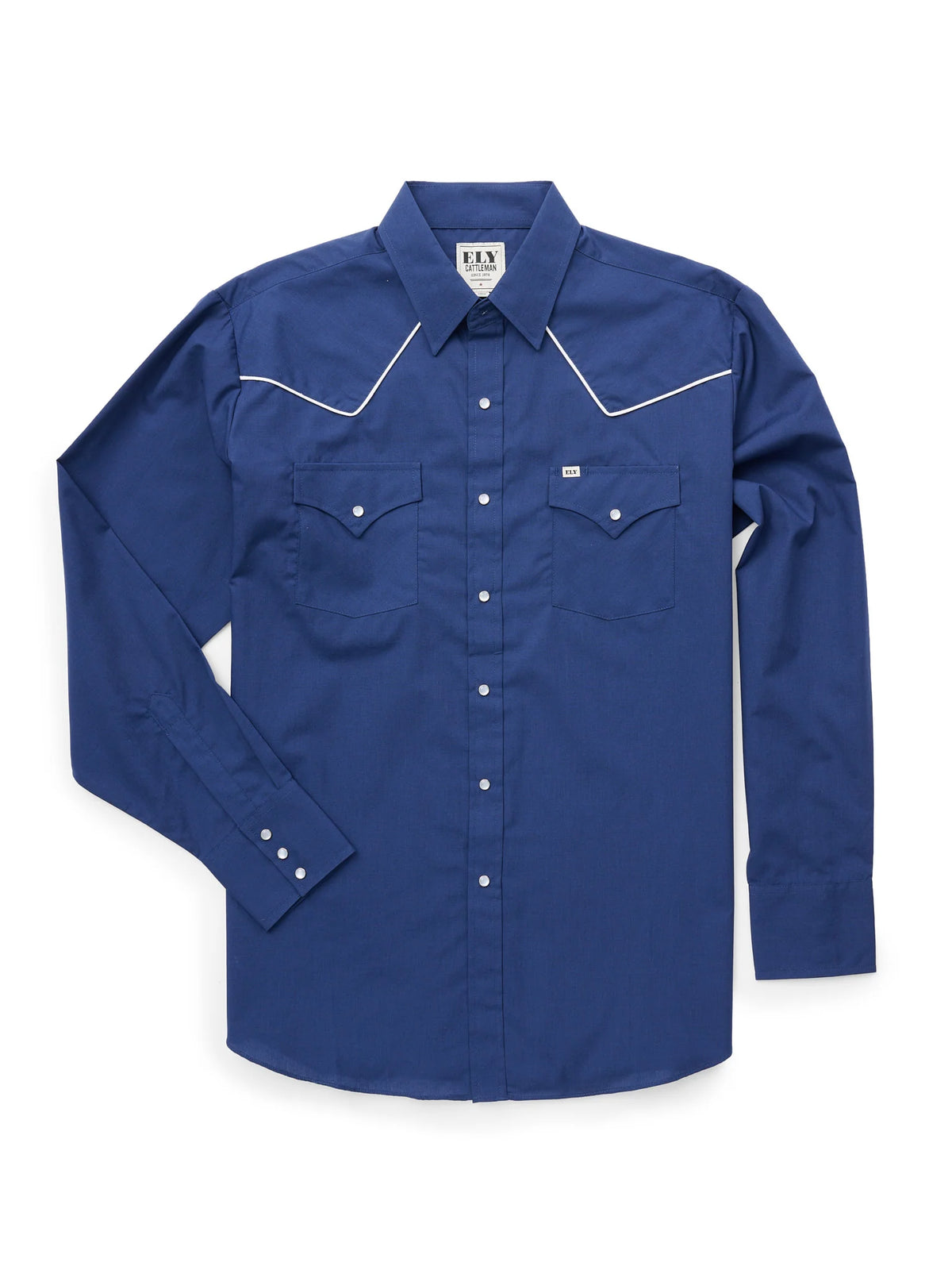 Shirt w/ Contrast Piping Long Sleeve - 202980