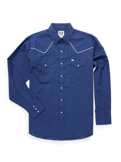 Shirt w/ Contrast Piping Long Sleeve - 202980