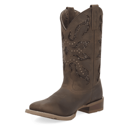 Women's Laredo Lonestar Lace Leather Boot - Brown - 2034