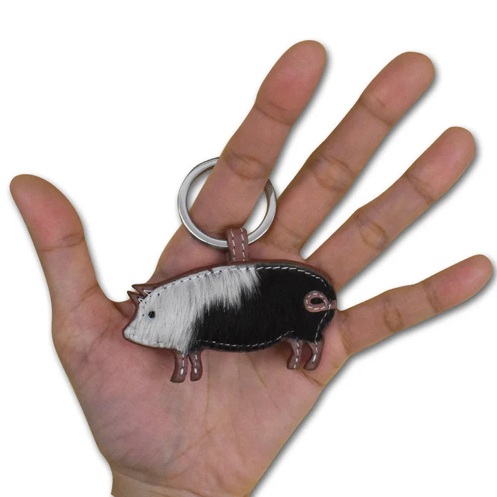Cow Hair Key Fob