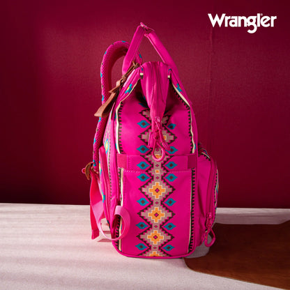 Wrangler Aztec Printed Callie Backpack - Pink- WG2204-9110HPK