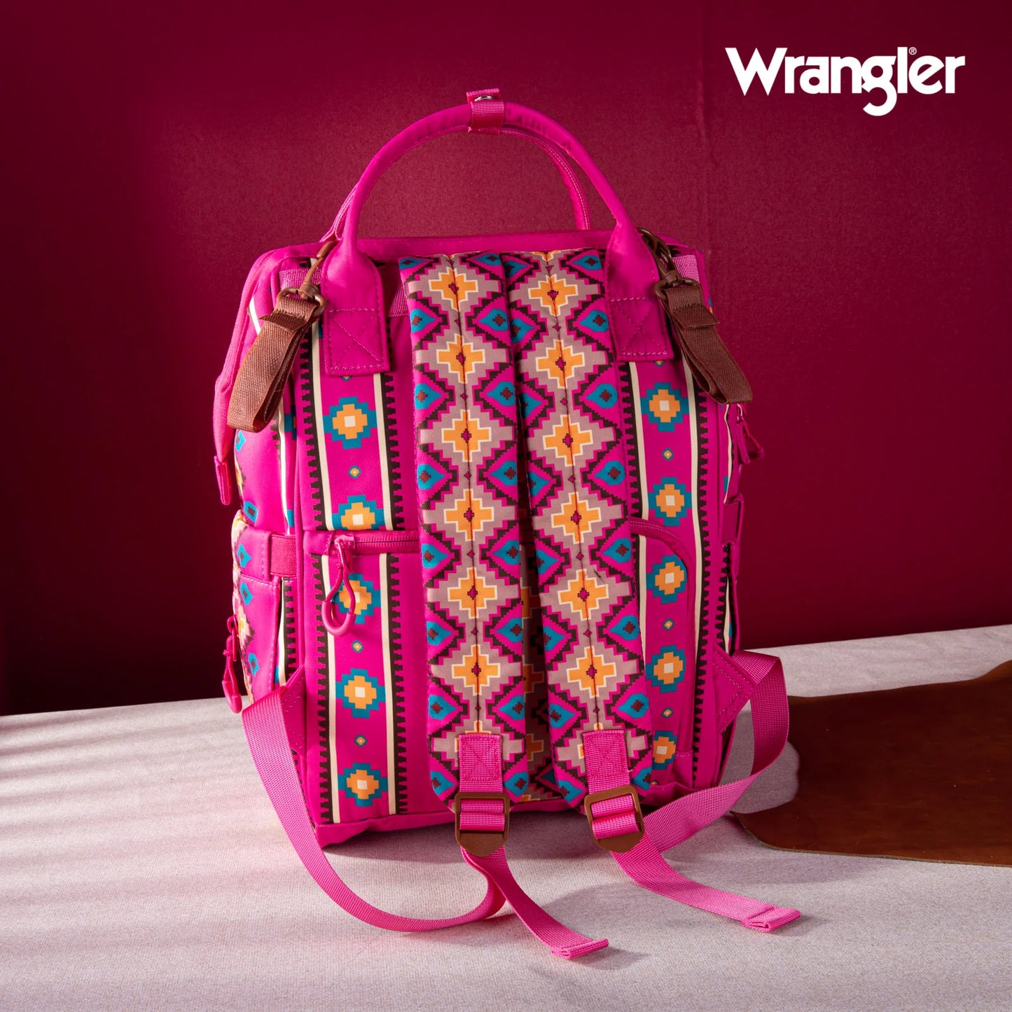 Wrangler Aztec Printed Callie Backpack - Pink- WG2204-9110HPK