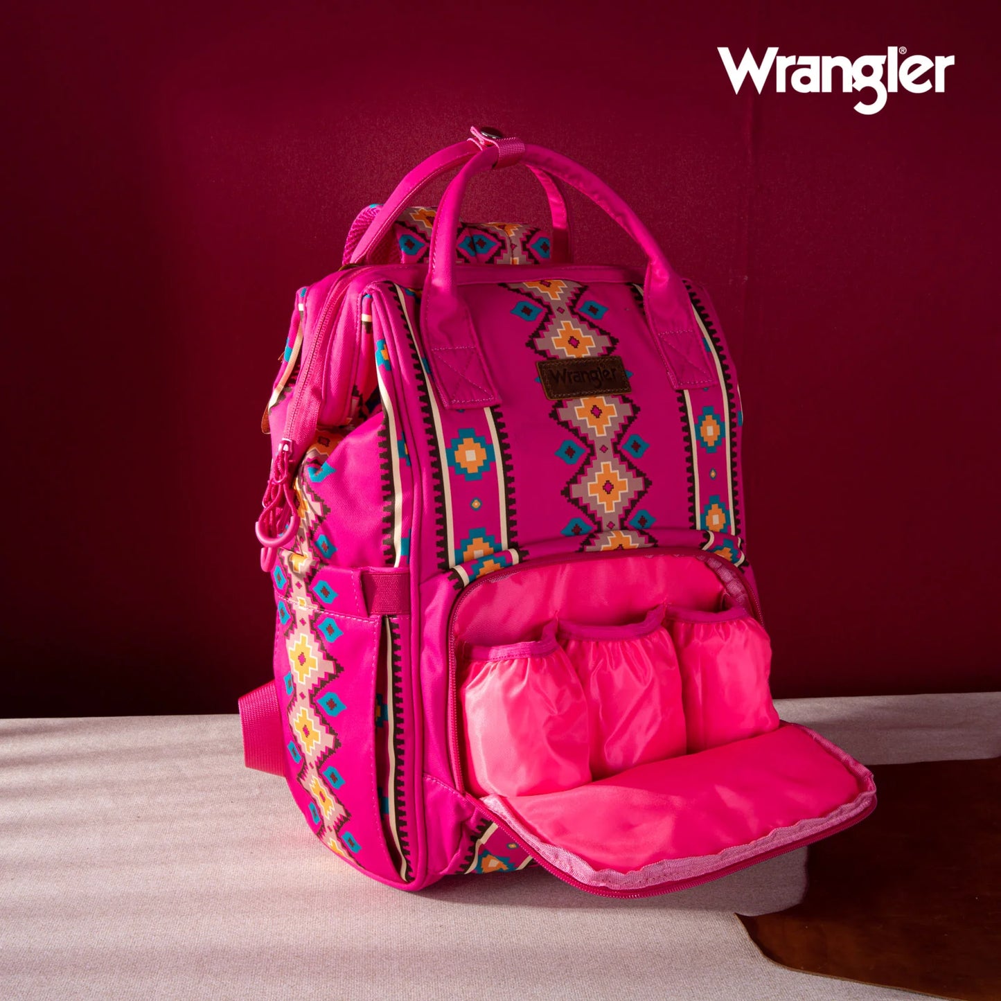 Wrangler Aztec Printed Callie Backpack - Pink- WG2204-9110HPK