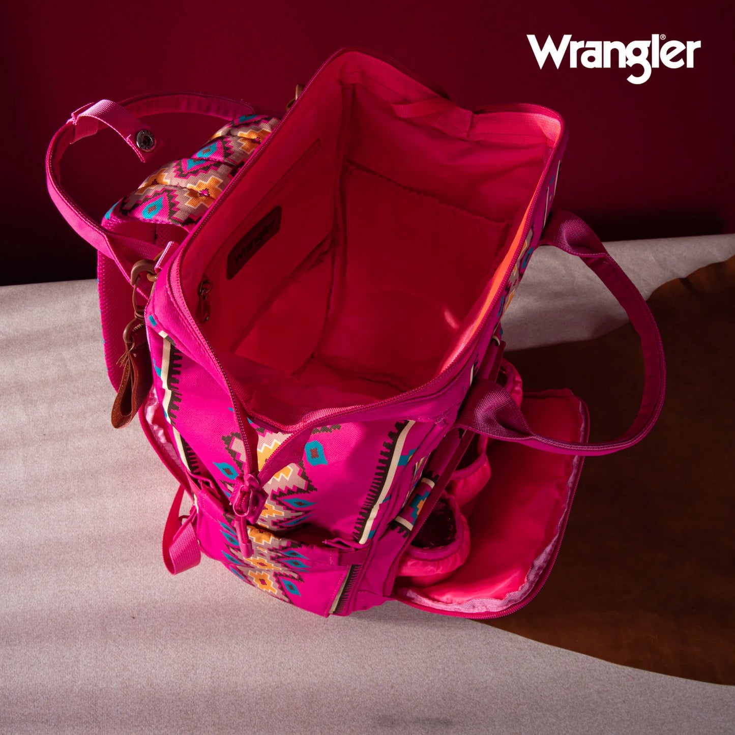 Wrangler Aztec Printed Callie Backpack - Pink- WG2204-9110HPK