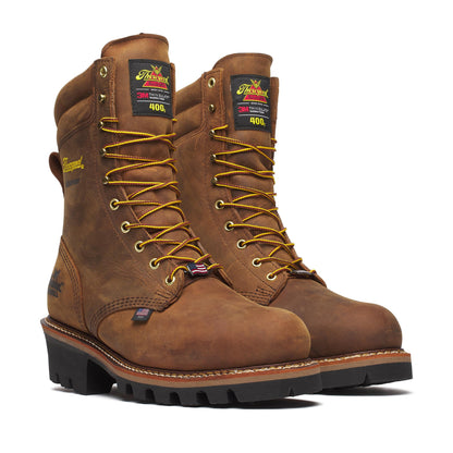 Men's Thorogood Logger  WP INSUL  Crazy Horse Steel Toe Vibram 9" - 804-3554